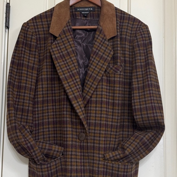 Donny Brook Jackets & Blazers - Vintage Tweed Blazer Donnybrook Brown Plaid Wool Jacket Size 10
